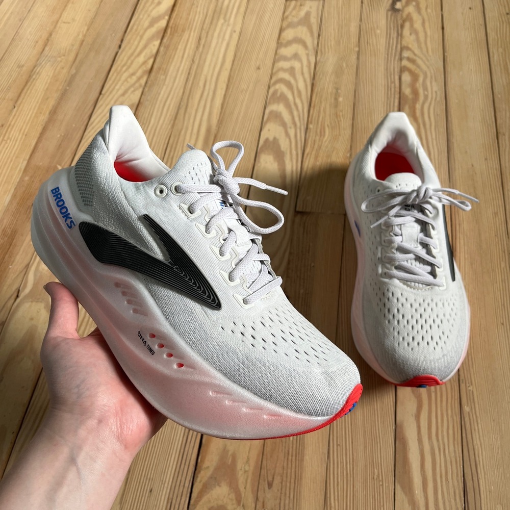 Brooks Glycerin Max Running Shoes Womens 10 White Red Blue DNA Tuned WORN 1X